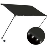 VidaXL Luifel uittrekbaar met LED 100x150 cm antraciet