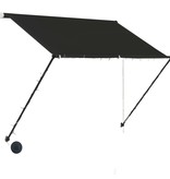 VidaXL Luifel uittrekbaar met LED 100x150 cm antraciet