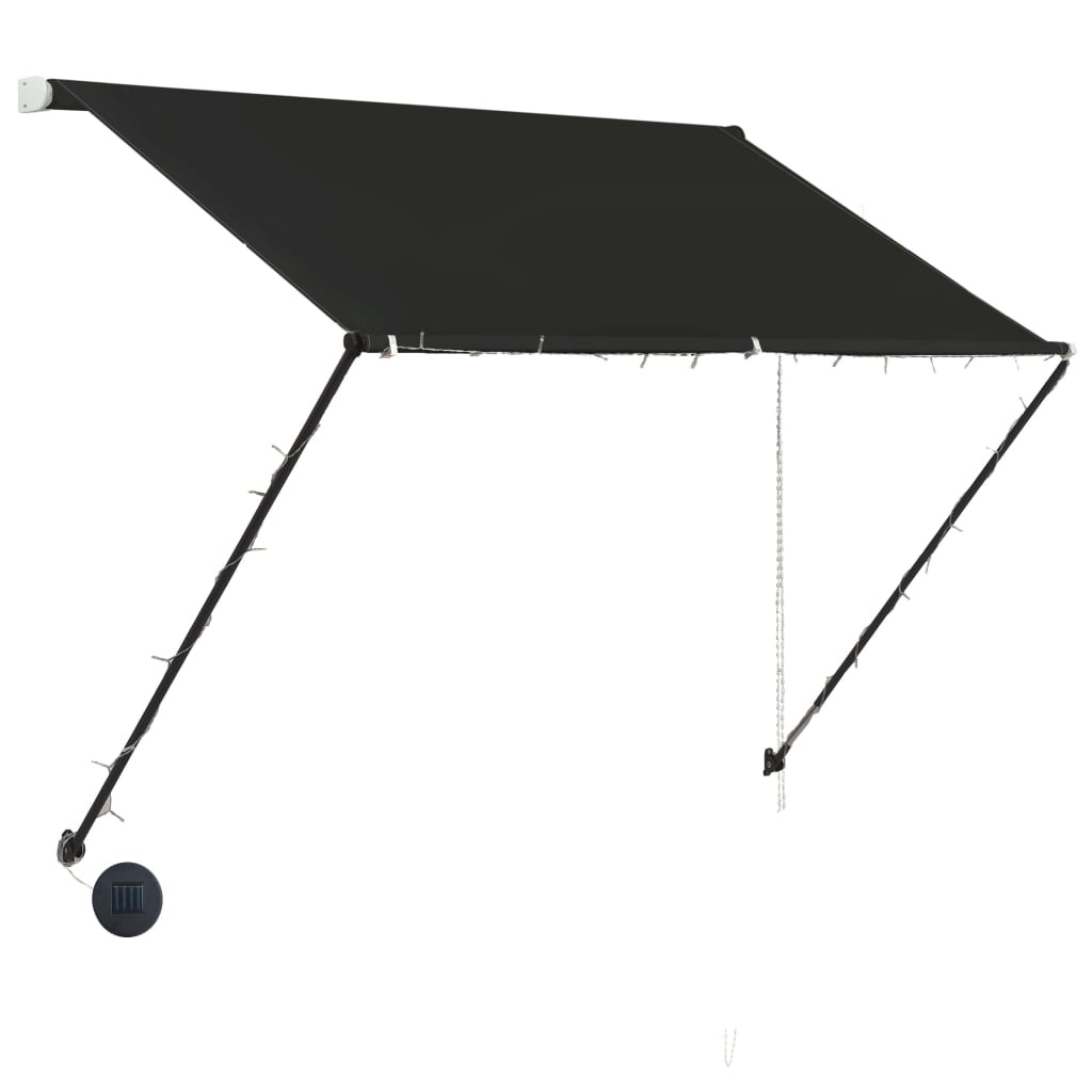 VidaXL Luifel uittrekbaar met LED 100x150 cm antraciet