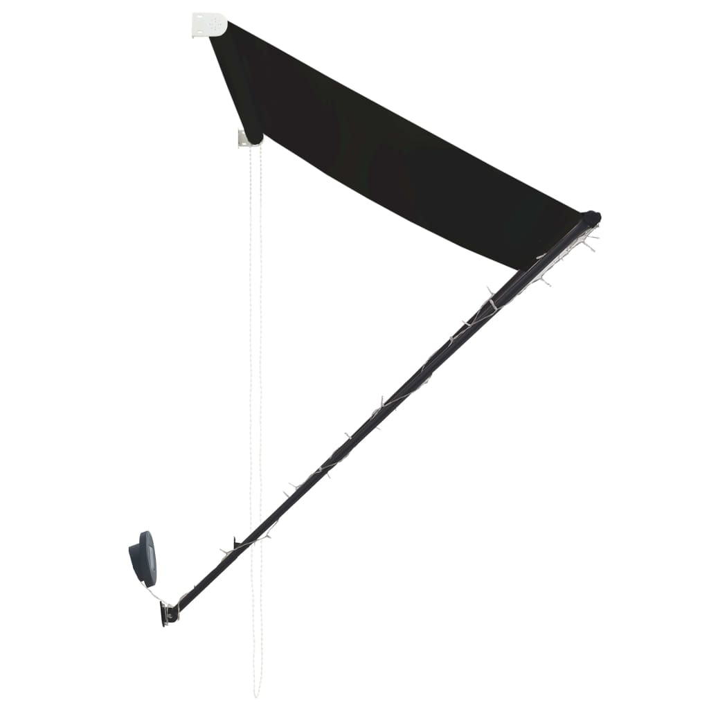 VidaXL Luifel uittrekbaar met LED 100x150 cm antraciet