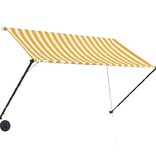 VidaXL Luifel uittrekbaar met LED 250x150 cm geel en wit