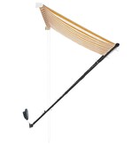 VidaXL Luifel uittrekbaar met LED 250x150 cm geel en wit