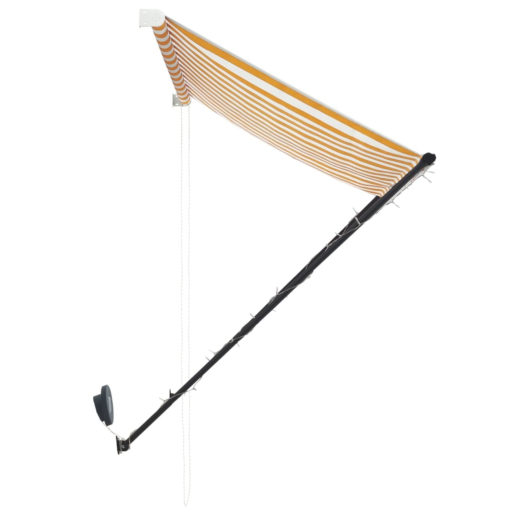 VidaXL Luifel uittrekbaar met LED 250x150 cm geel en wit