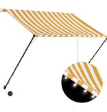 VidaXL Luifel uittrekbaar met LED 200x150 cm geel en wit