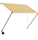 VidaXL Luifel uittrekbaar met LED 200x150 cm geel en wit
