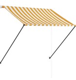 VidaXL Luifel uittrekbaar met LED 200x150 cm geel en wit
