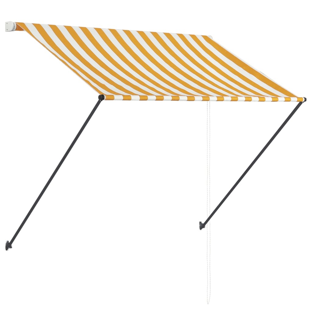 VidaXL Luifel uittrekbaar met LED 200x150 cm geel en wit