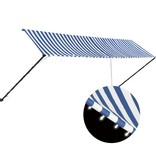 VidaXL Luifel uittrekbaar met LED 400x150 cm blauw en wit