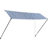 VidaXL Luifel uittrekbaar met LED 400x150 cm blauw en wit