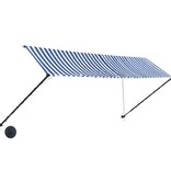 VidaXL Luifel uittrekbaar met LED 400x150 cm blauw en wit