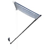 VidaXL Luifel uittrekbaar met LED 400x150 cm blauw en wit