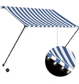 VidaXL Luifel uittrekbaar met LED 150x150 cm blauw en wit