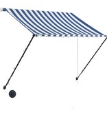 VidaXL Luifel uittrekbaar met LED 150x150 cm blauw en wit