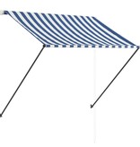 VidaXL Luifel uittrekbaar met LED 150x150 cm blauw en wit