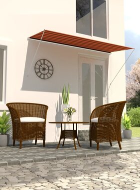 VidaXL Luifel uittrekbaar 300x150 cm oranje en bruin