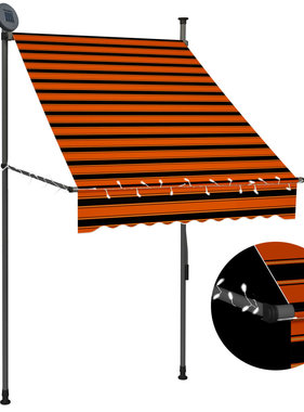 VidaXL Luifel handmatig uittrekbaar met LED 100 cm oranje en bruin