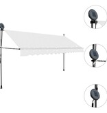 VidaXL Luifel handmatig uittrekbaar met LED 350 cm crème