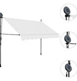 VidaXL Luifel handmatig uittrekbaar met LED 250 cm crème