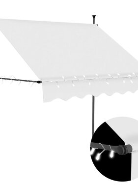 VidaXL Luifel handmatig uittrekbaar met LED 200 cm crème