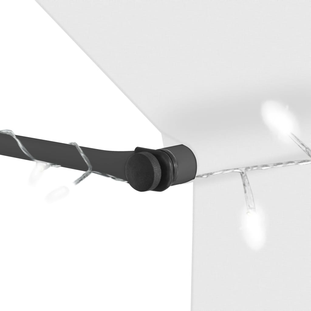 VidaXL Luifel handmatig uittrekbaar met LED 150 cm crème