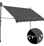 VidaXL Luifel handmatig uittrekbaar met LED 250 cm antraciet