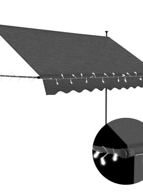 VidaXL Luifel handmatig uittrekbaar met LED 250 cm antraciet