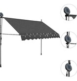 VidaXL Luifel handmatig uittrekbaar met LED 250 cm antraciet