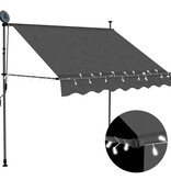 VidaXL Luifel handmatig uittrekbaar met LED 150 cm antraciet