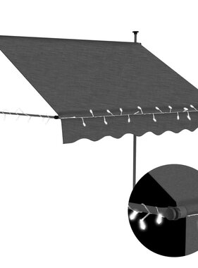 VidaXL Luifel handmatig uittrekbaar met LED 150 cm antraciet