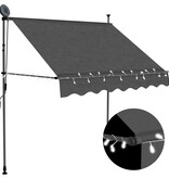 VidaXL Luifel handmatig uittrekbaar met LED 100 cm antraciet