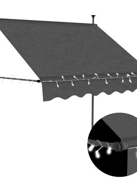 VidaXL Luifel handmatig uittrekbaar met LED 100 cm antraciet