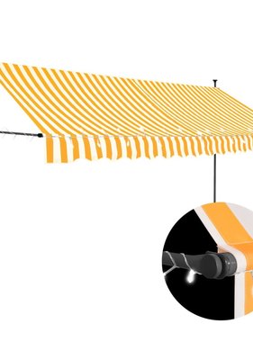 VidaXL Luifel handmatig uittrekbaar met LED 350 cm wit en oranje