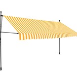VidaXL Luifel handmatig uittrekbaar met LED 350 cm wit en oranje