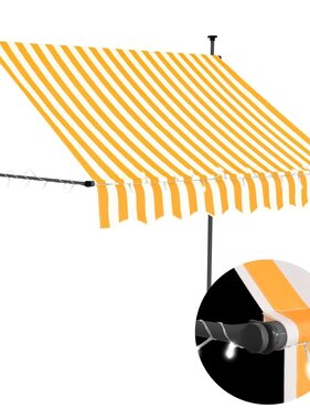 VidaXL Luifel handmatig uittrekbaar met LED 200 cm wit en oranje