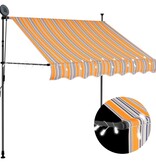 VidaXL Luifel handmatig uittrekbaar met LED 100 cm geel en blauw
