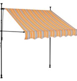 VidaXL Luifel handmatig uittrekbaar met LED 100 cm geel en blauw