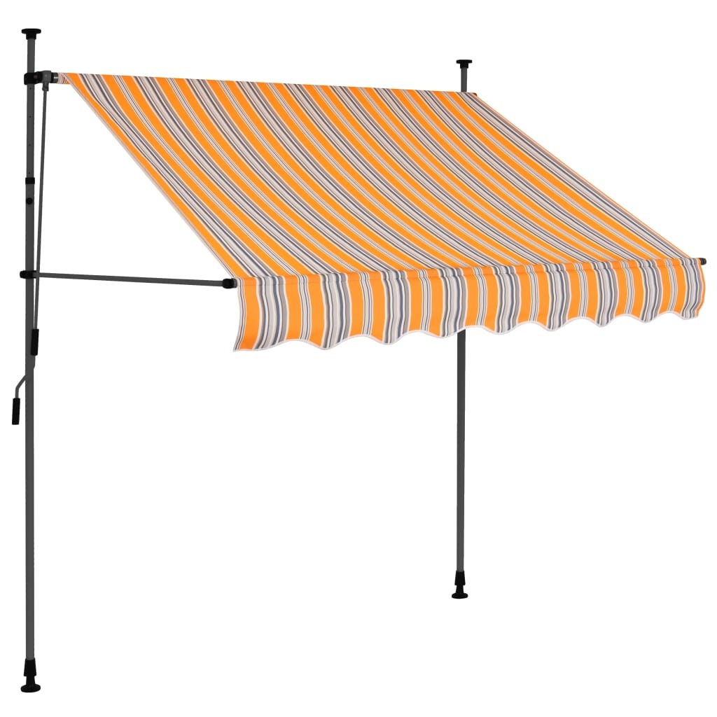 VidaXL Luifel handmatig uittrekbaar met LED 100 cm geel en blauw