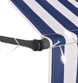 VidaXL Luifel handmatig uittrekbaar met LED 350 cm blauw en wit