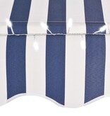 VidaXL Luifel handmatig uittrekbaar met LED 350 cm blauw en wit