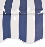 VidaXL Luifel handmatig uittrekbaar met LED 300 cm blauw en wit