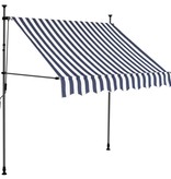 VidaXL Luifel handmatig uittrekbaar met LED 200 cm blauw en wit