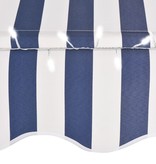 VidaXL Luifel handmatig uittrekbaar met LED 200 cm blauw en wit