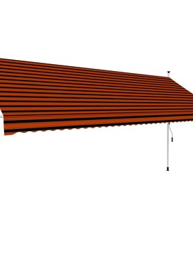 VidaXL Luifel handmatig uittrekbaar 400 cm oranje en bruin