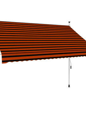 VidaXL Luifel handmatig uittrekbaar 250 cm oranje en bruin