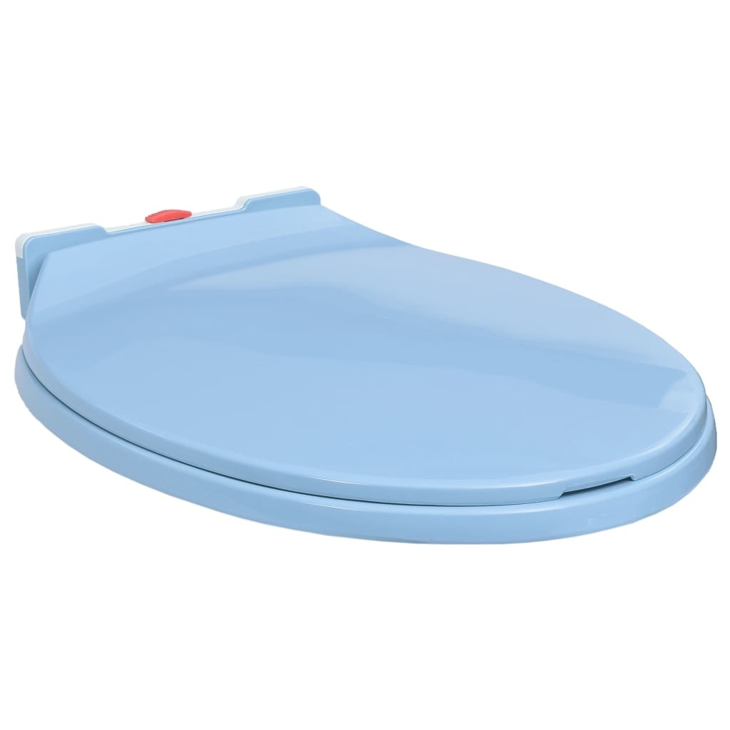 vidaXL Toiletbril soft-close en quick-release ovaal blauw