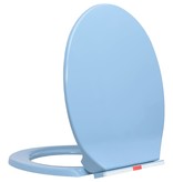 vidaXL Toiletbril soft-close en quick-release ovaal blauw