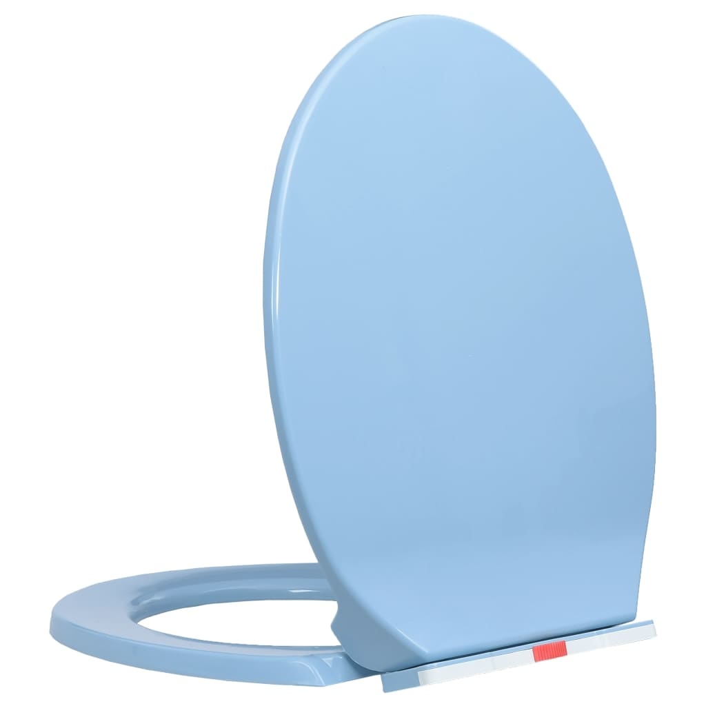 vidaXL Toiletbril soft-close en quick-release ovaal blauw