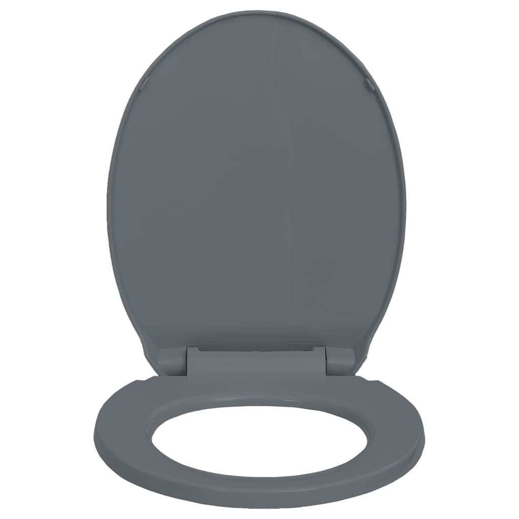 vidaXL Toiletbril soft-close ovaal grijs