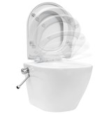 VidaXL Hangend toilet randloos met bidetfunctie keramiek wit