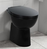 VidaXL Toilet verhoogd 7 cm soft-close randloos keramiek zwart
